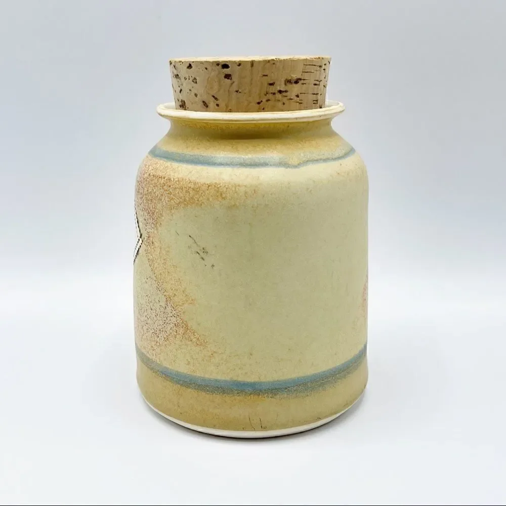 Brophy Jars Creative Financing vintage ceramic jar cork top